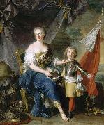 Jjean-Marc nattier Portrait of Jeanne Louise de Lorraine, Mademoiselle de Lambesc (1711-1772) and her brother Louis de Lorraine, Count then Prince of Brionne oil painting artist